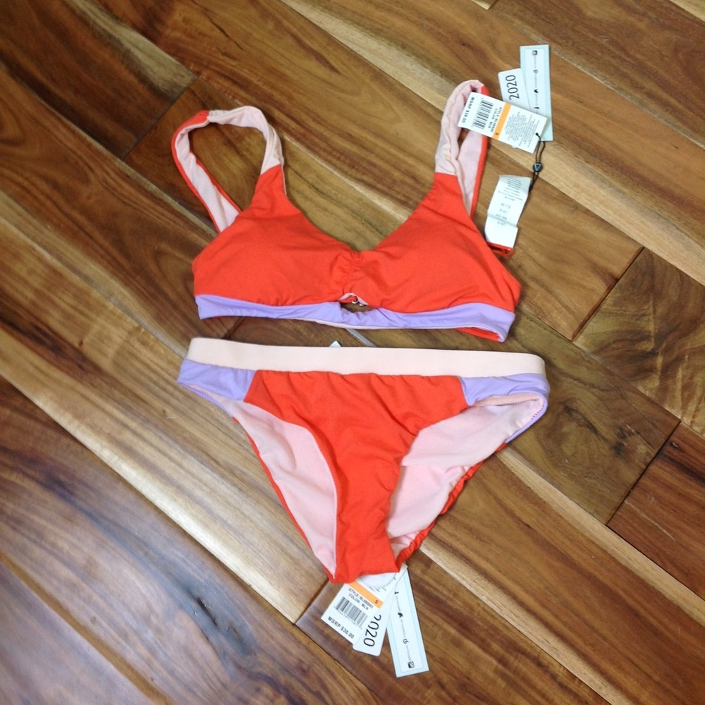 The Bikini Lab Orange and Pink Bikini